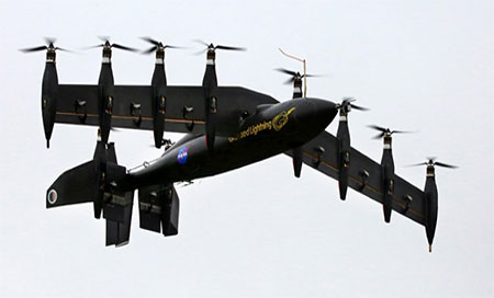 La NASA prueba un avión eléctrico de despegue vertical